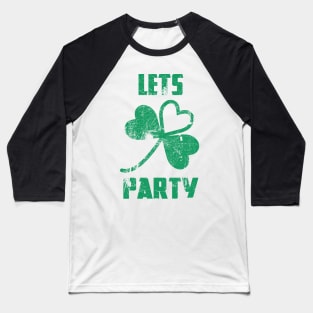 Saint Patricks Day Let's Party Clover Baseball T-Shirt